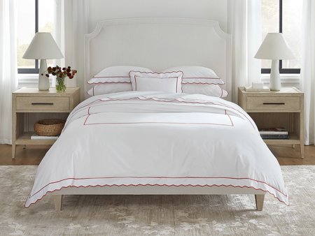 Pettine embroidery in Crimson by Sferra