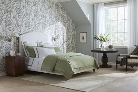 Fiona willow green sateen cotton by Sferra