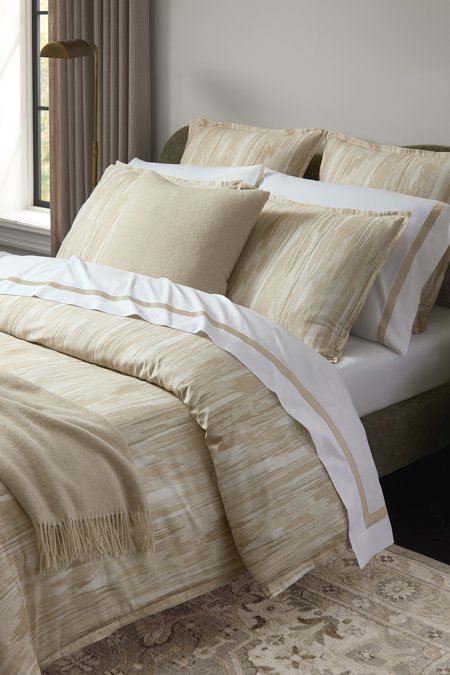 Brina white sand Bed Linens by Sferra