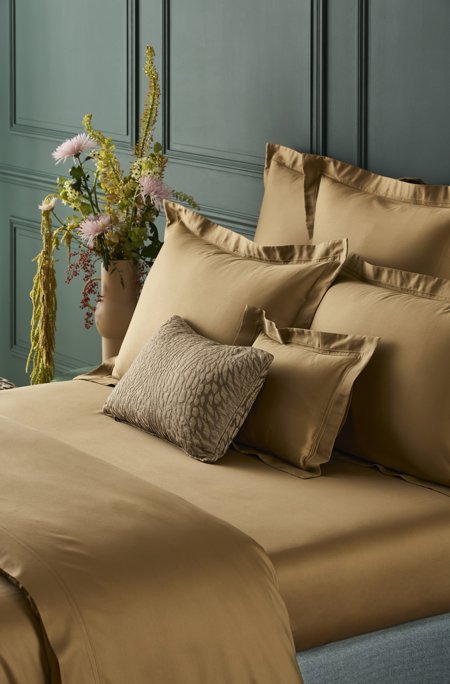 Triomphe bronze Quilted Coverlet by Yves Delorme