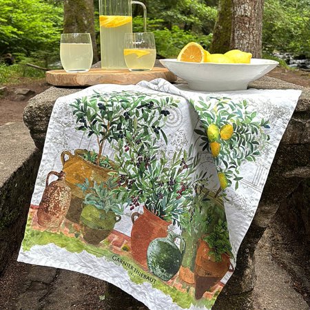 Jardin Provencal French towel by Garnier Thiebaut