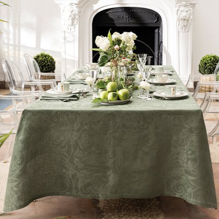 Tivoli green Linen Table Linens by Le Jacquard Francais