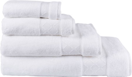 Caresse White or Ivory bath towels by Le Jacquard Francais