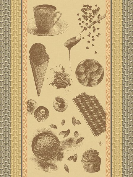 Chocolats recettes Tea Towels Le Jacquard Francais