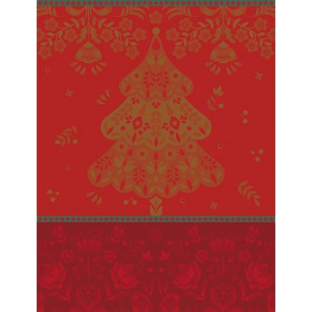Feerie red tea towels by Le Jacquard Francais