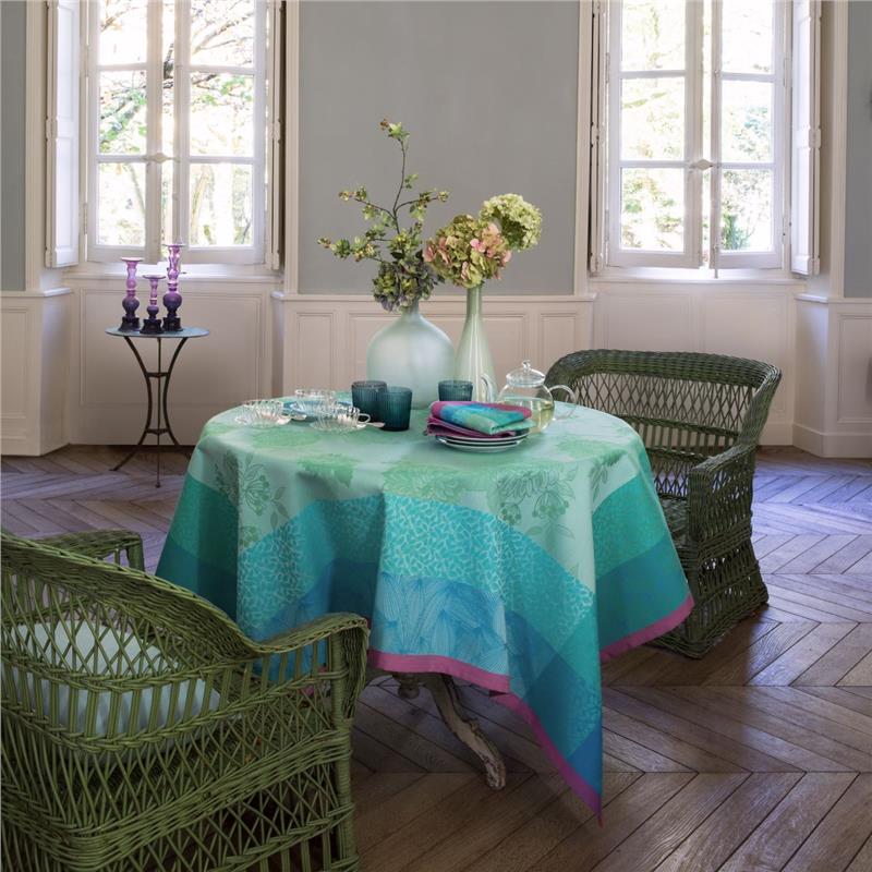 Nappe Rectangle Garnier Thiebaut – Mille Hortensias Vert, Coton, 69x98 Cm, Neuve Avec étiquettes