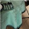 Romance green Linen Table LInens by Le Jacquard Francais